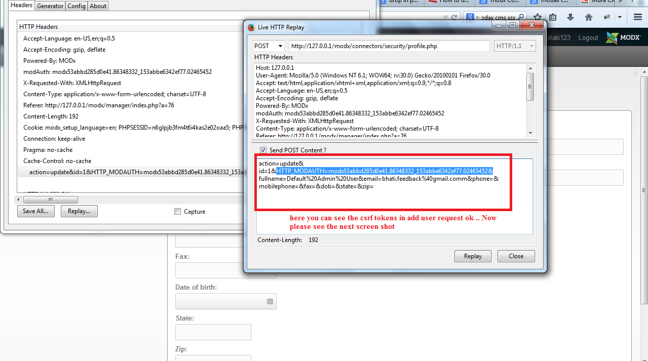 Modx XSS And CSRF Bypass "CVE-2014-8773 , CVE-2014-8774 , CVE-2014-8775"
