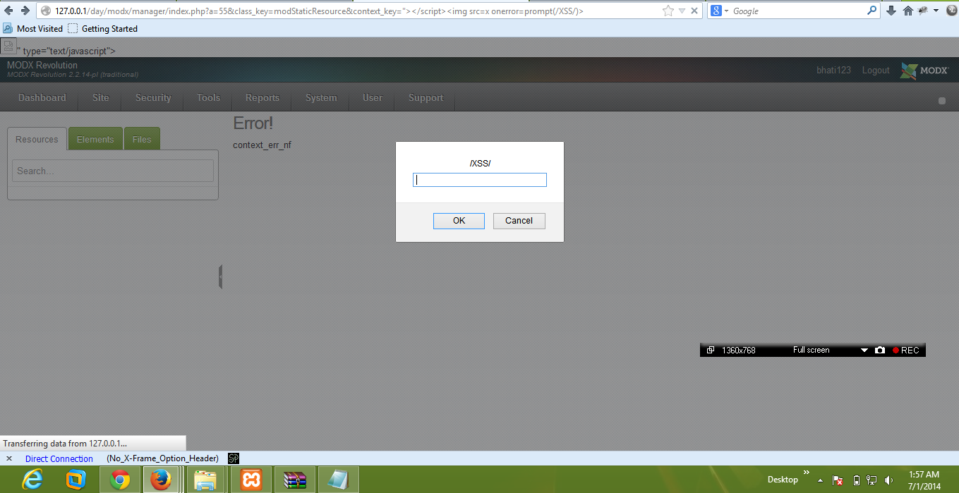Modx XSS And CSRF Bypass "CVE-2014-8773 , CVE-2014-8774 , CVE-2014-8775"