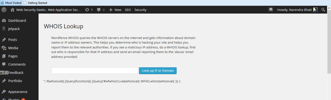 Wordfence Firewall Plugin XSS "CVE-2014-4664"