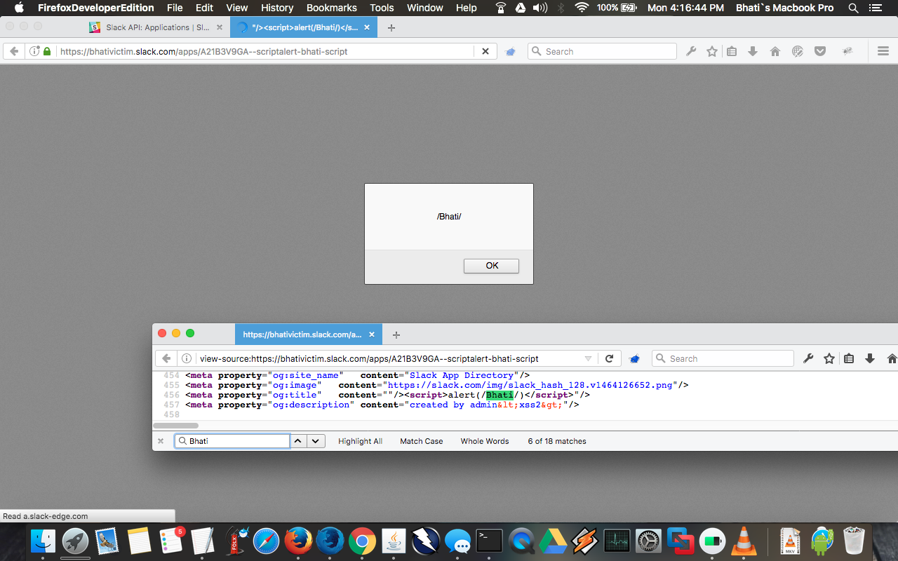 Slack Stored XSS(Cross Site Scripting)